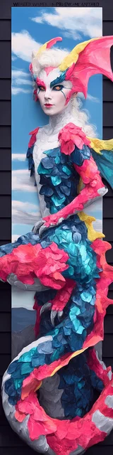 Free dragon bookmark featuring a dragon in a fancy costume